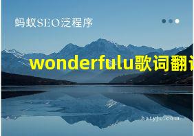 wonderfulu歌词翻译