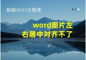 word图片左右居中对齐不了