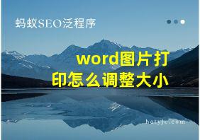 word图片打印怎么调整大小