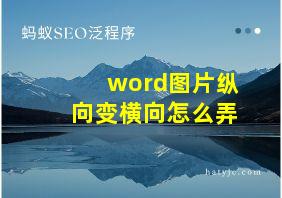 word图片纵向变横向怎么弄