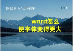 word怎么使字体变得更大