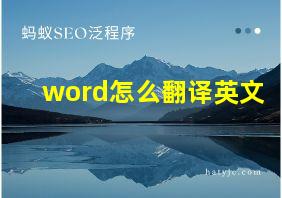 word怎么翻译英文