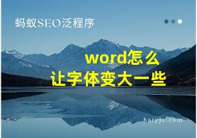 word怎么让字体变大一些