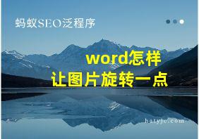 word怎样让图片旋转一点