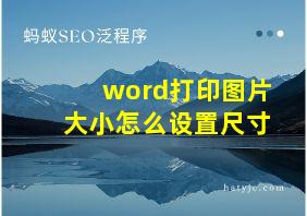 word打印图片大小怎么设置尺寸