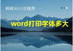 word打印字体多大