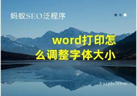 word打印怎么调整字体大小