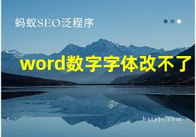 word数字字体改不了