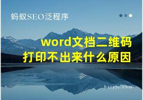 word文档二维码打印不出来什么原因