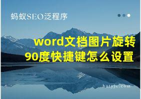 word文档图片旋转90度快捷键怎么设置