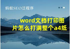 word文档打印图片怎么打满整个a4纸