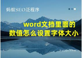 word文档里面的数值怎么设置字体大小