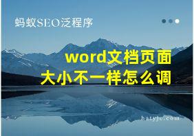 word文档页面大小不一样怎么调