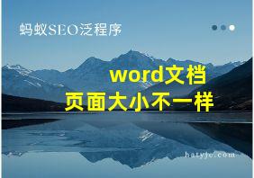 word文档页面大小不一样