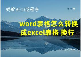 word表格怎么转换成excel表格 换行