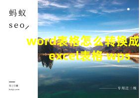 word表格怎么转换成excel表格 wps