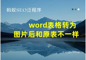 word表格转为图片后和原表不一样