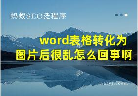 word表格转化为图片后很乱怎么回事啊