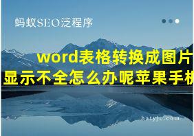 word表格转换成图片显示不全怎么办呢苹果手机