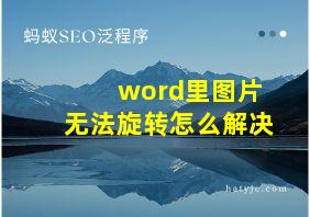 word里图片无法旋转怎么解决