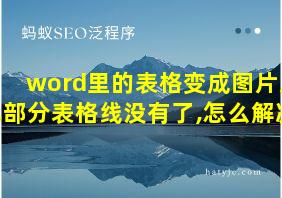 word里的表格变成图片后,部分表格线没有了,怎么解决