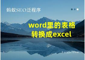 word里的表格转换成excel