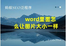 word里面怎么让图片大小一样