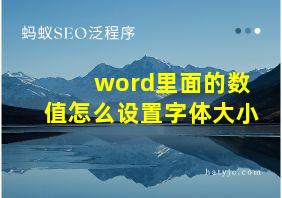 word里面的数值怎么设置字体大小