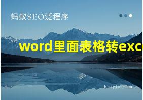 word里面表格转exce