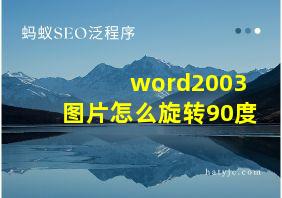 word2003图片怎么旋转90度