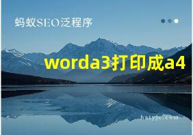 worda3打印成a4