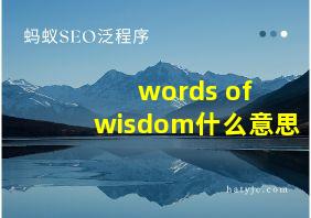 words of wisdom什么意思