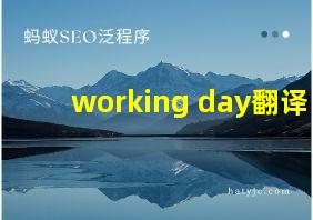 working day翻译