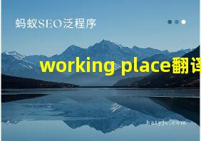 working place翻译