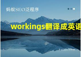 workings翻译成英语