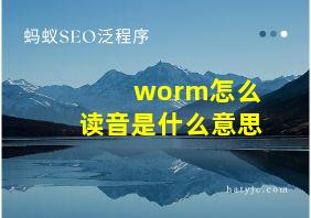 worm怎么读音是什么意思