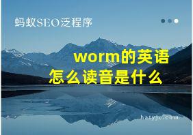 worm的英语怎么读音是什么