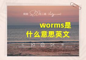 worms是什么意思英文