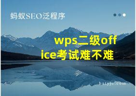 wps二级office考试难不难