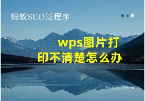 wps图片打印不清楚怎么办