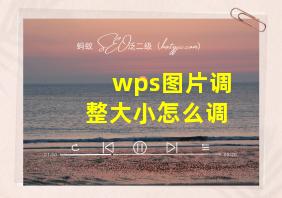 wps图片调整大小怎么调