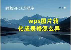 wps图片转化成表格怎么弄