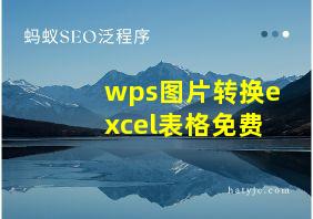 wps图片转换excel表格免费