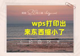 wps打印出来东西缩小了