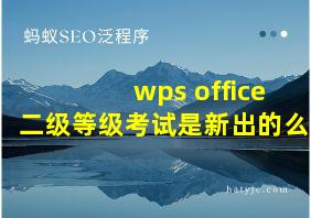 wps office二级等级考试是新出的么