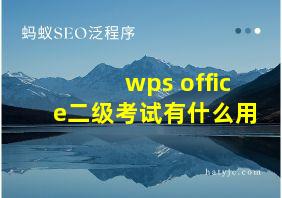 wps office二级考试有什么用