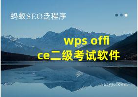 wps office二级考试软件