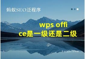 wps office是一级还是二级