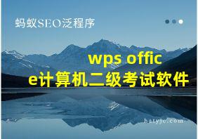 wps office计算机二级考试软件