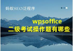 wpsoffice二级考试操作题有哪些